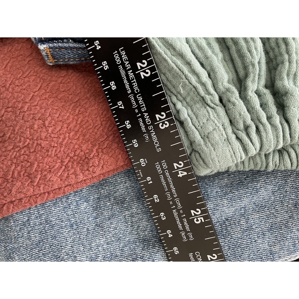 Entro Pants Sage Green L Cotton Gauze Balloon Cargo Boho Lagenlook Elastic Waist - Picture 8 of 11